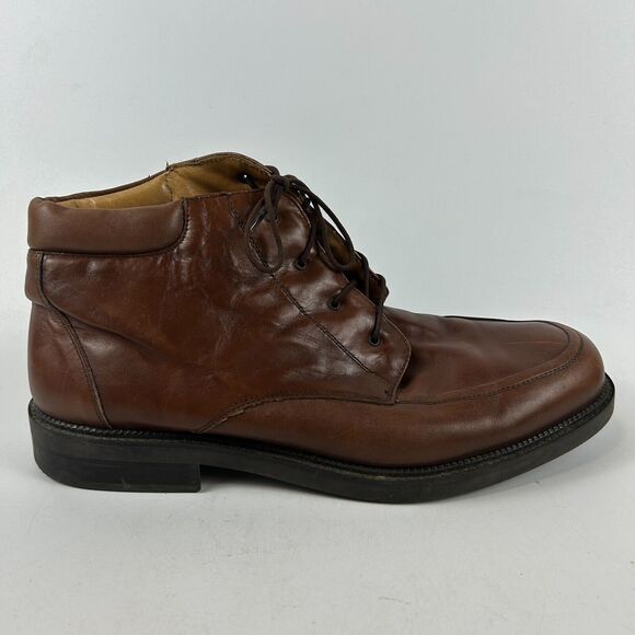 Bostonian Strada Made in‎ Italy Brown Lace Up Boots Size 13 Men\'s Leather